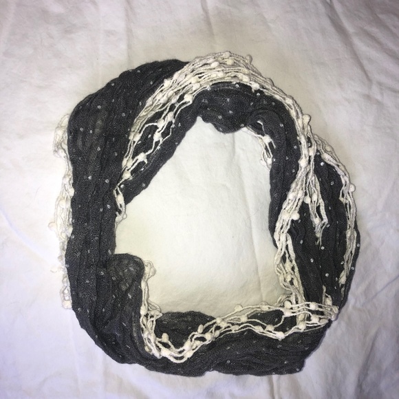 Skinny Scarf with Polka Dots and Fun Fringe! - Picture 2 of 2